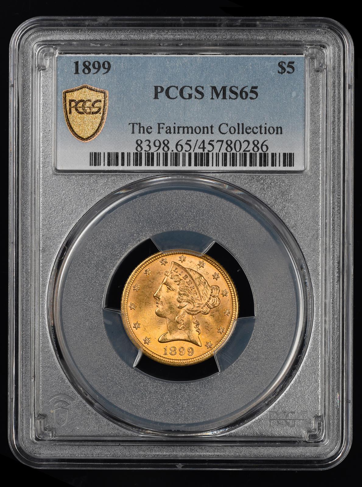 1899 $5 Gold Fairmont Collection PCGS MS 65