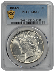 1924-S Peace PCGS MS 65 