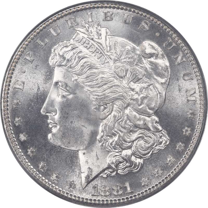 1881-S Morgan Silver Dollar $1 PCGS MS65 - Nice White Coin, OGH