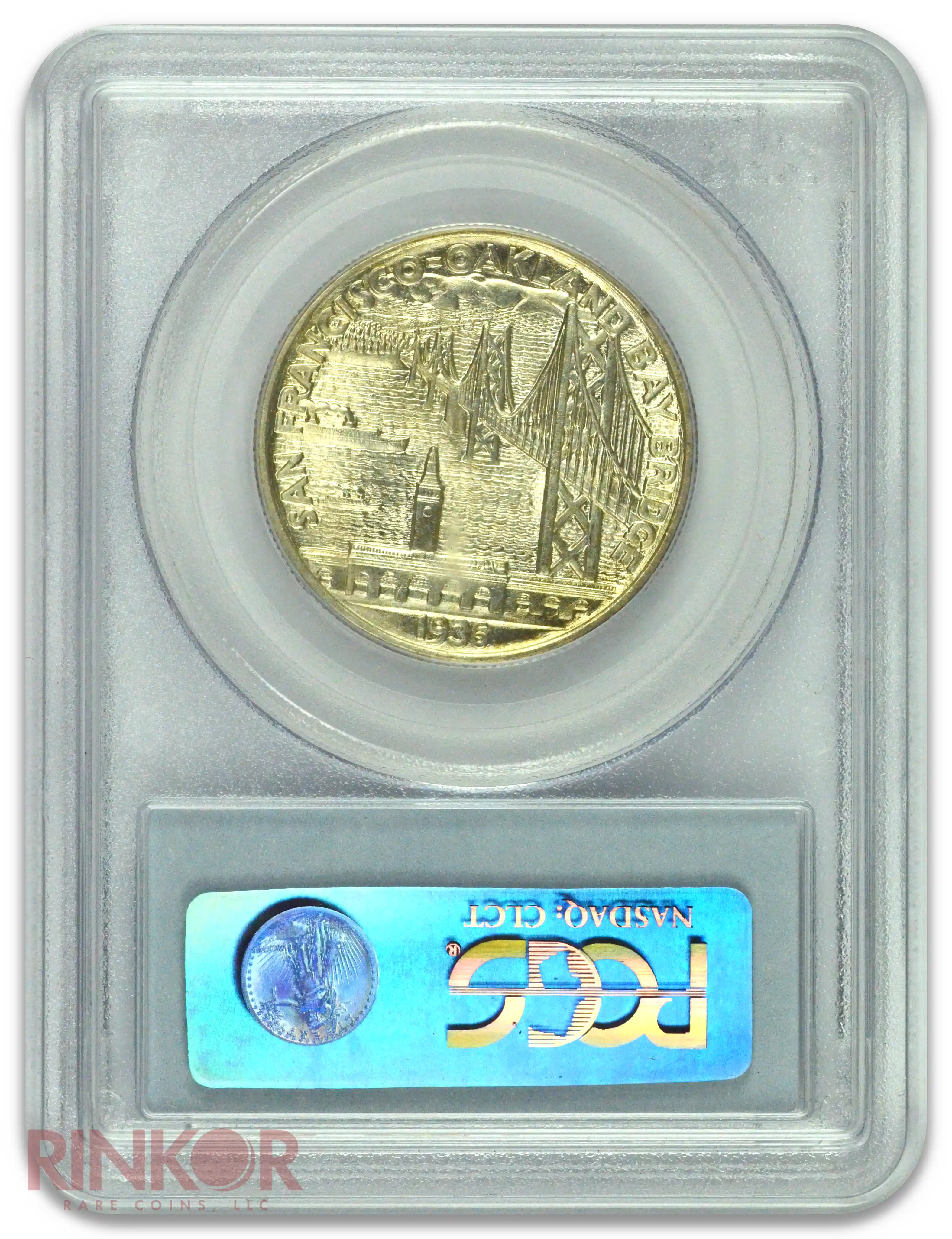 1936-S 50C Bay Bridge Commemorative Half Dollar PCGS Reverse