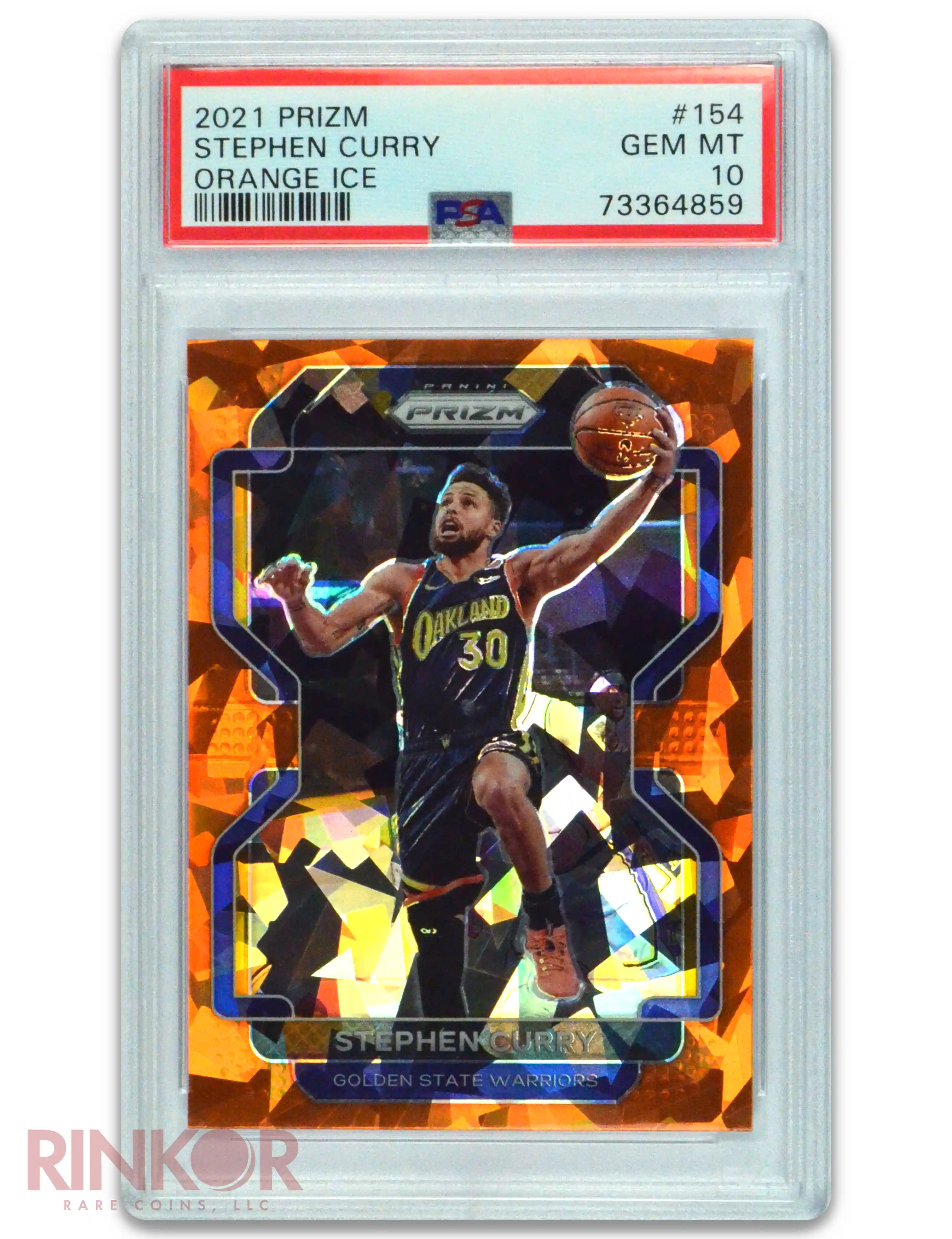 2021 Prizm Stephen Curry Orange Ice #154 PSA GEM MT 10