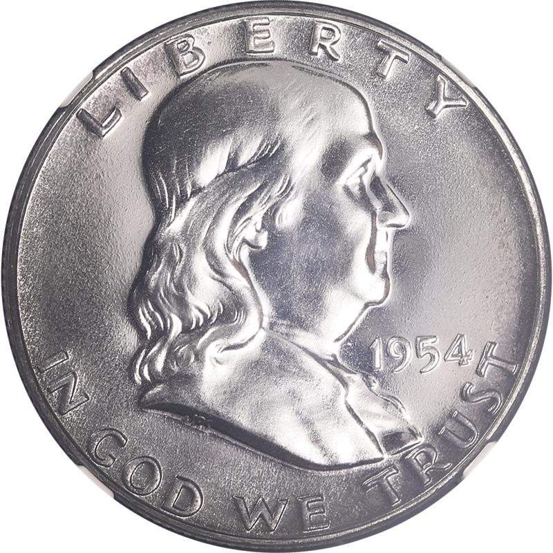 1954 Franklin Half Dollar, NGC PF 68 - Nice Original Coin