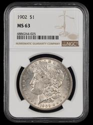 1902 $1 NGC MS63 MS63