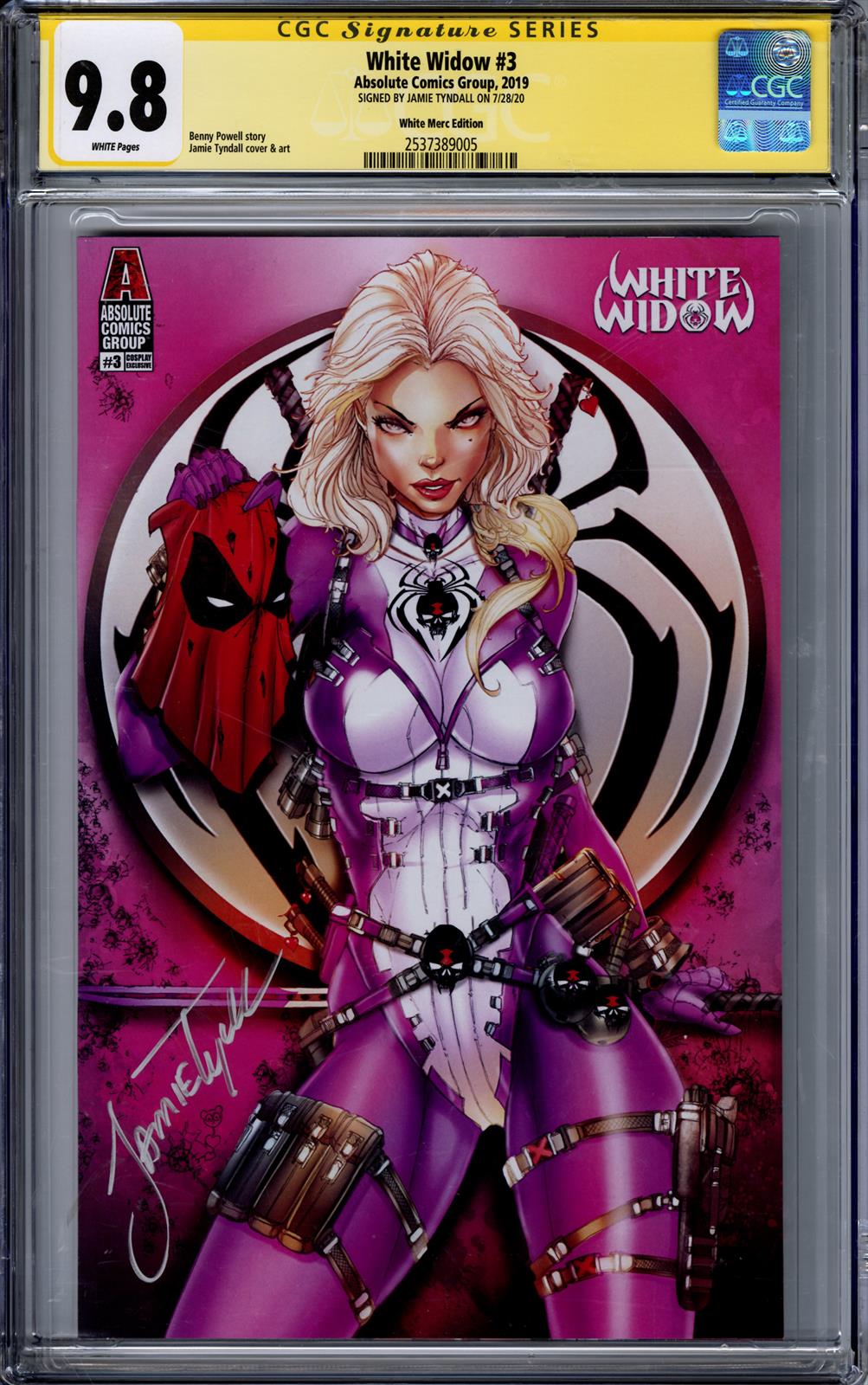 White Widow #3 CGC Signature Series 9.8 (Absolute Comics, 2019) Signed by Jamie Tyndall 