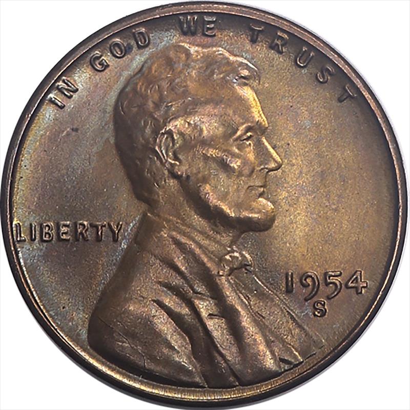 1954-S Lincoln Wheat Cent, 1c Uncirculated - Gem BU++