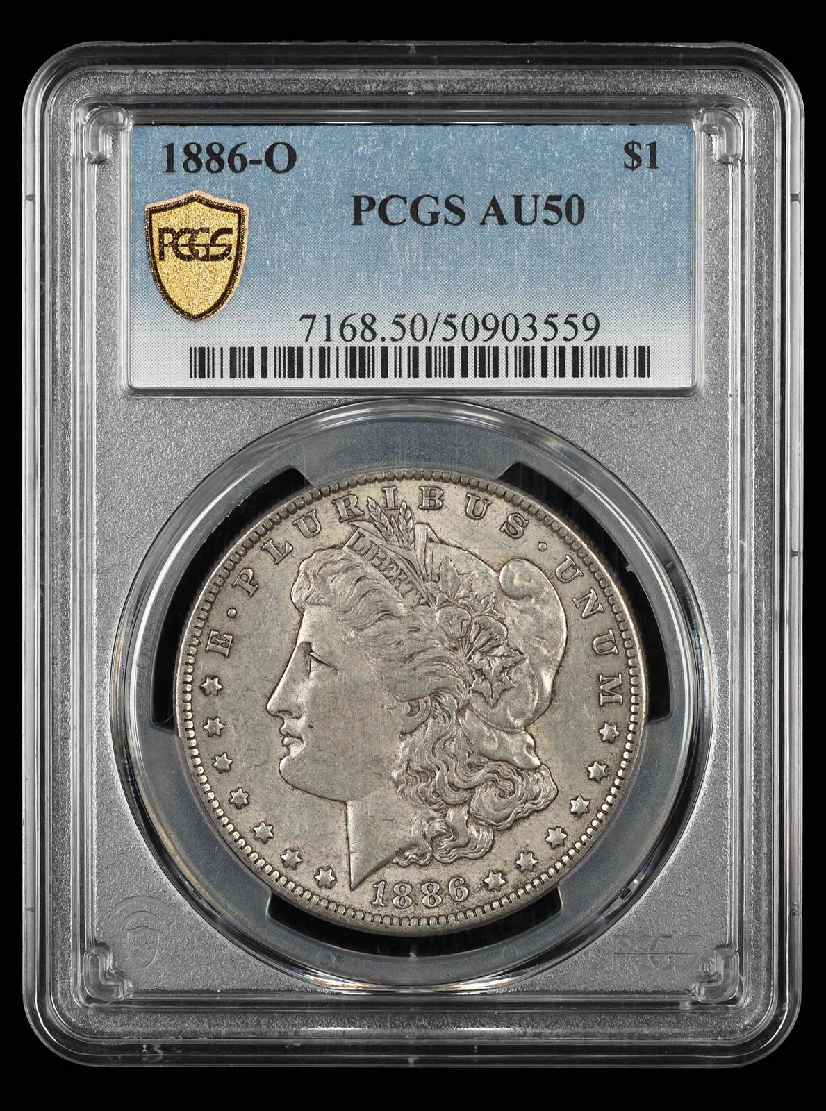1886-O $1 PCGS AU-50