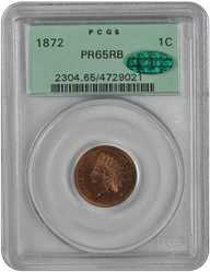 1872 Indian Head PCGS CAC RB 65