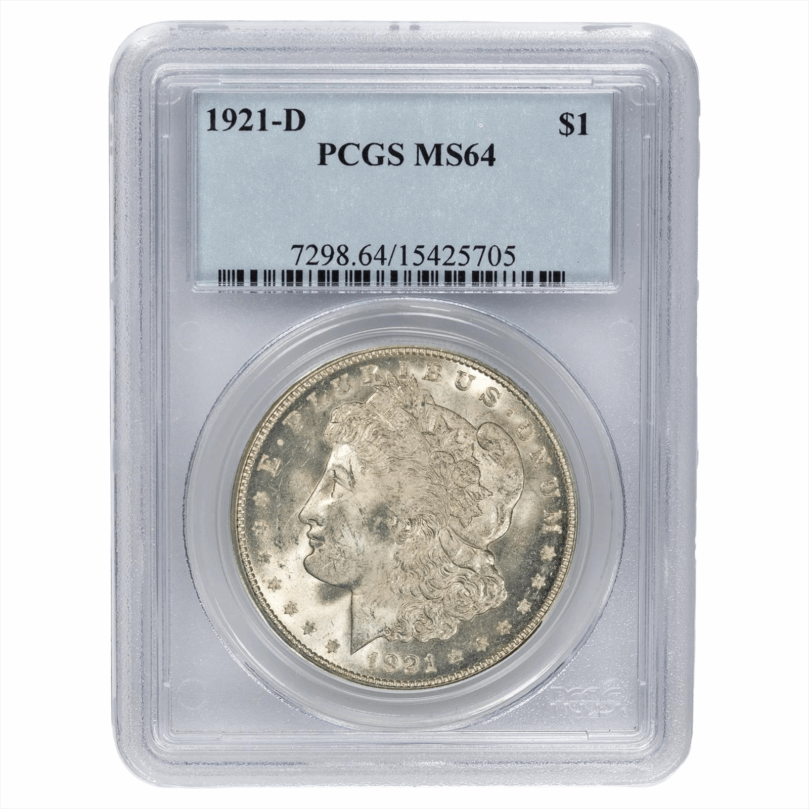 1921-D Morgan Silver Dollar $1 PCGS MS 64