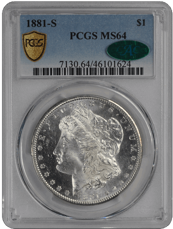 1881-S $1 Morgan Dollar PCGS  (CAC) #3587-4 MS64