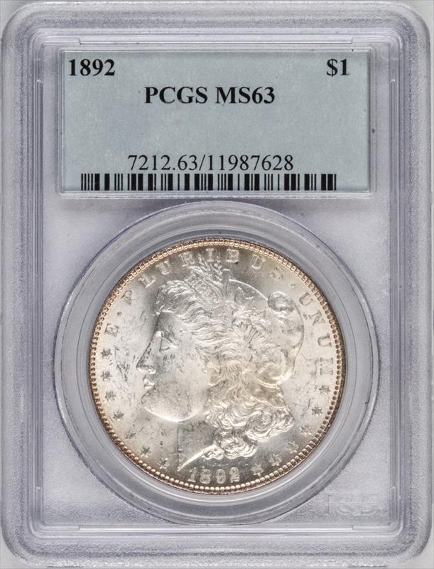 1892 $1 PCGS MS63