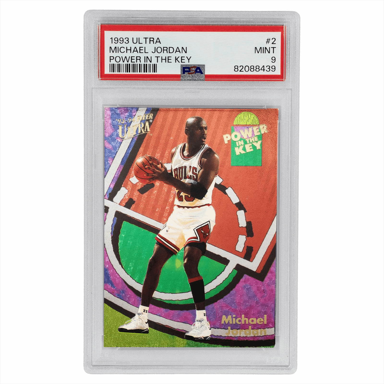 1993 ULTRA MICHAEL JORDAN POWER IN THE KEY #2 PSA MINT 9 