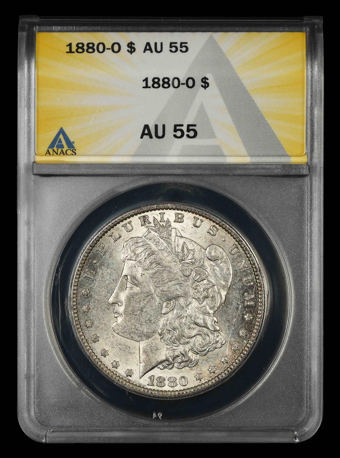 1880 O $1 ANACS AU 55