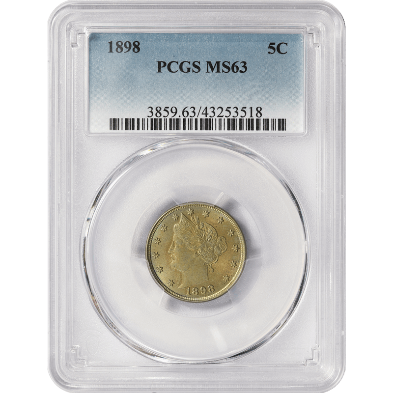 1898 5c Liberty V Nickel - PCGS MS63 - GREAT COLOR!