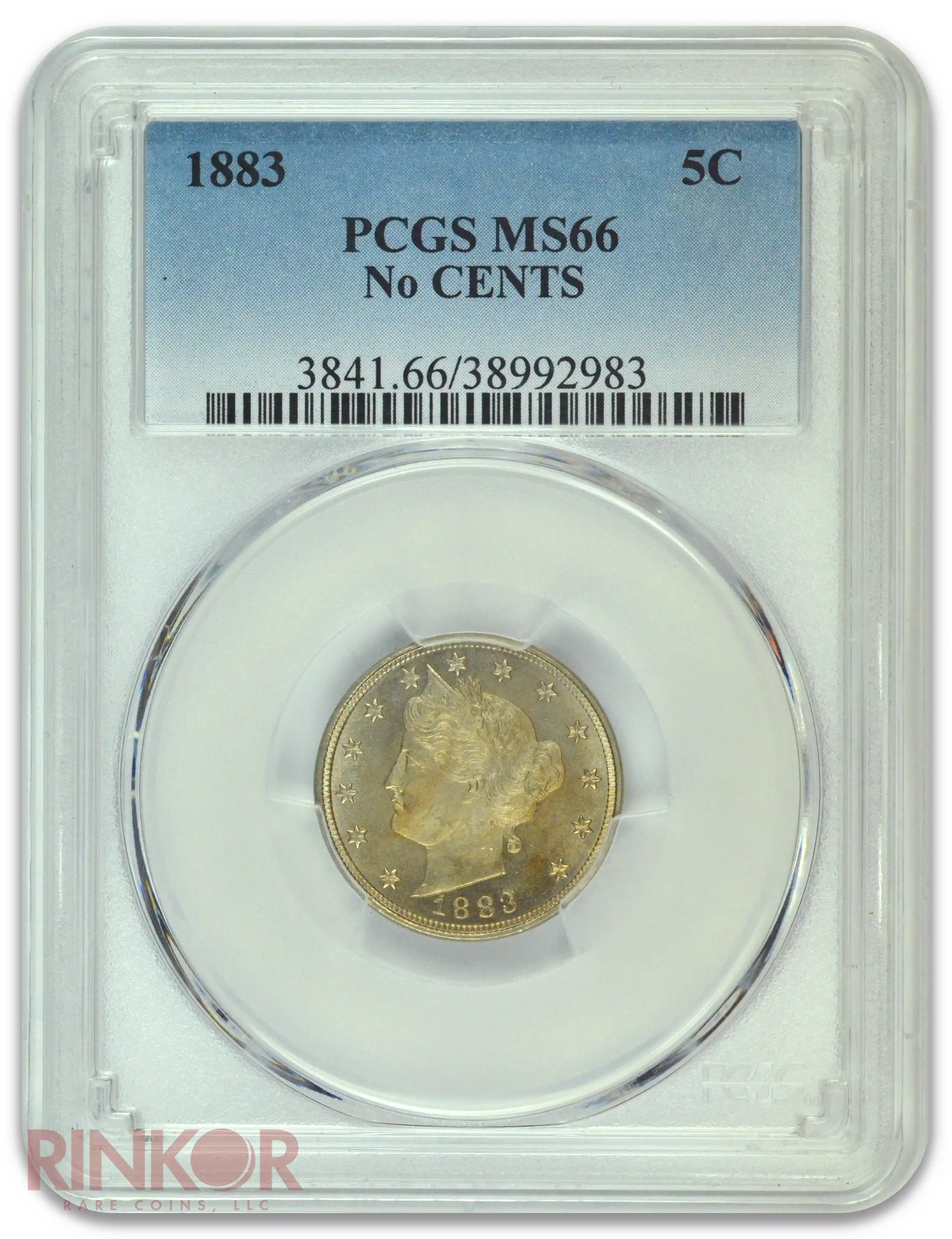 1883 Liberty V Nickel No Cents PCGS MS 66
