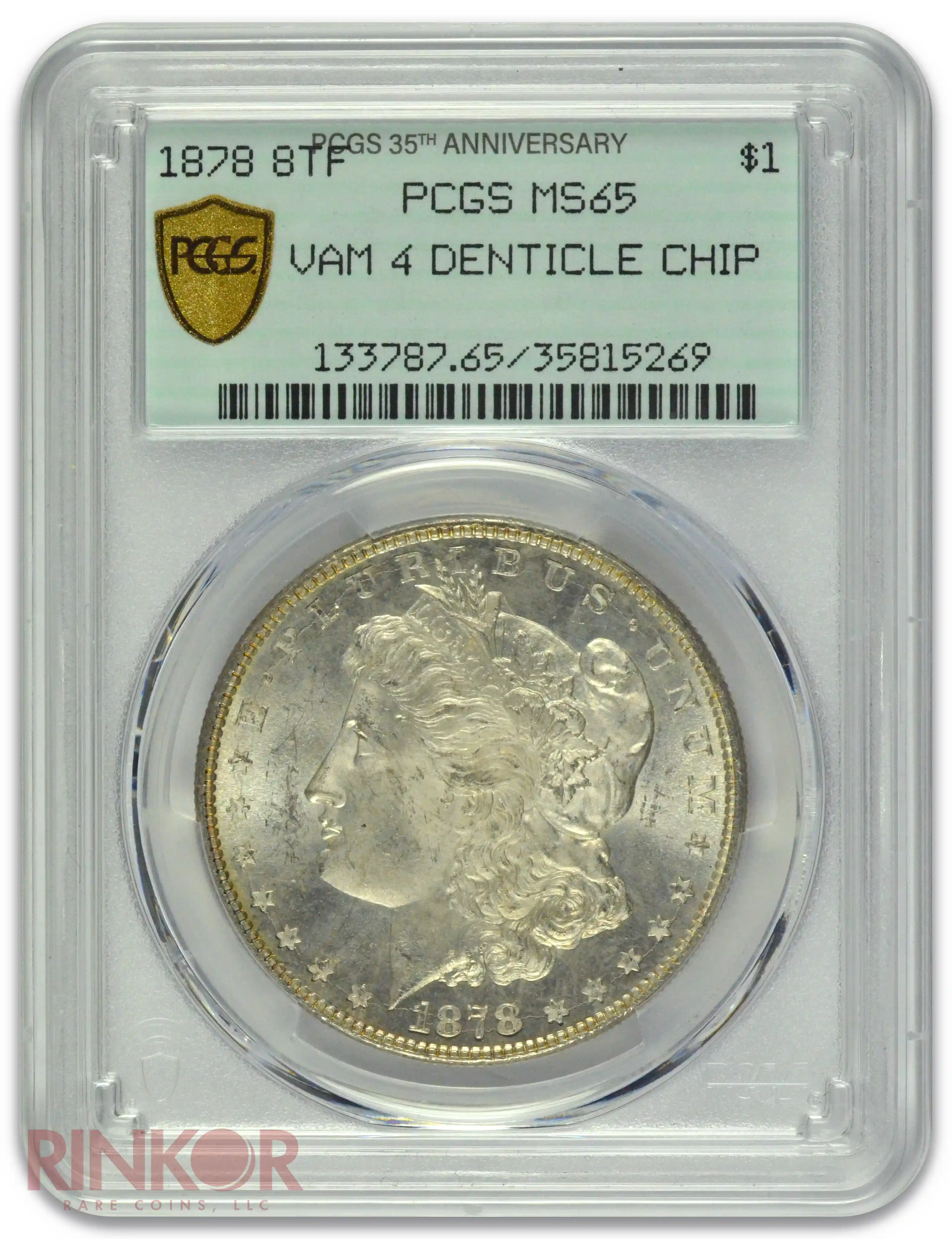 1878 8TF $1 Morgan Dollar VAM 4 PCGS MS 65