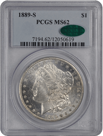 1889-S $1 Morgan Dollar PCGS  (CAC) #3601-16 MS62