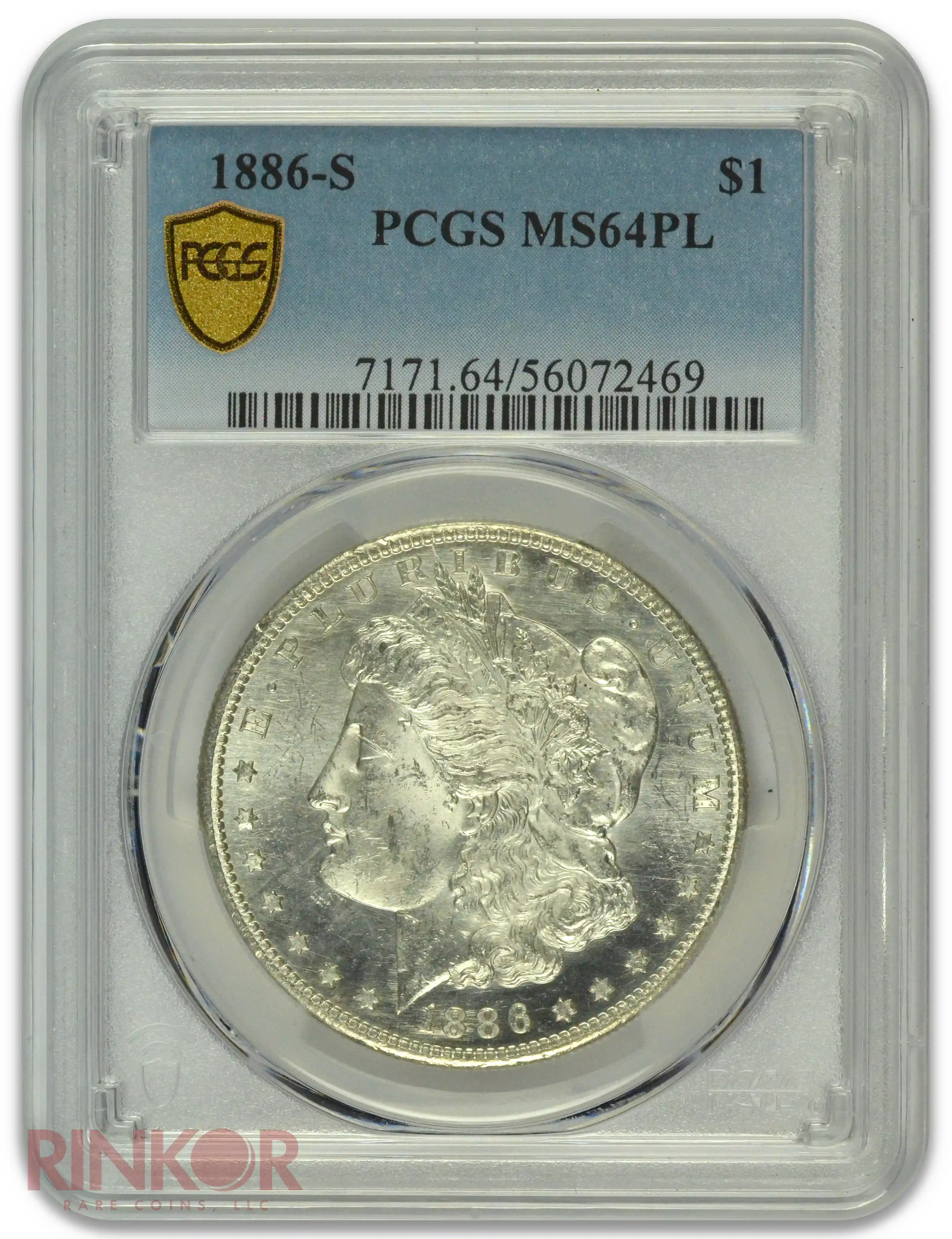 1886-S $1 Morgan Dollar PCGS MS 64 PL