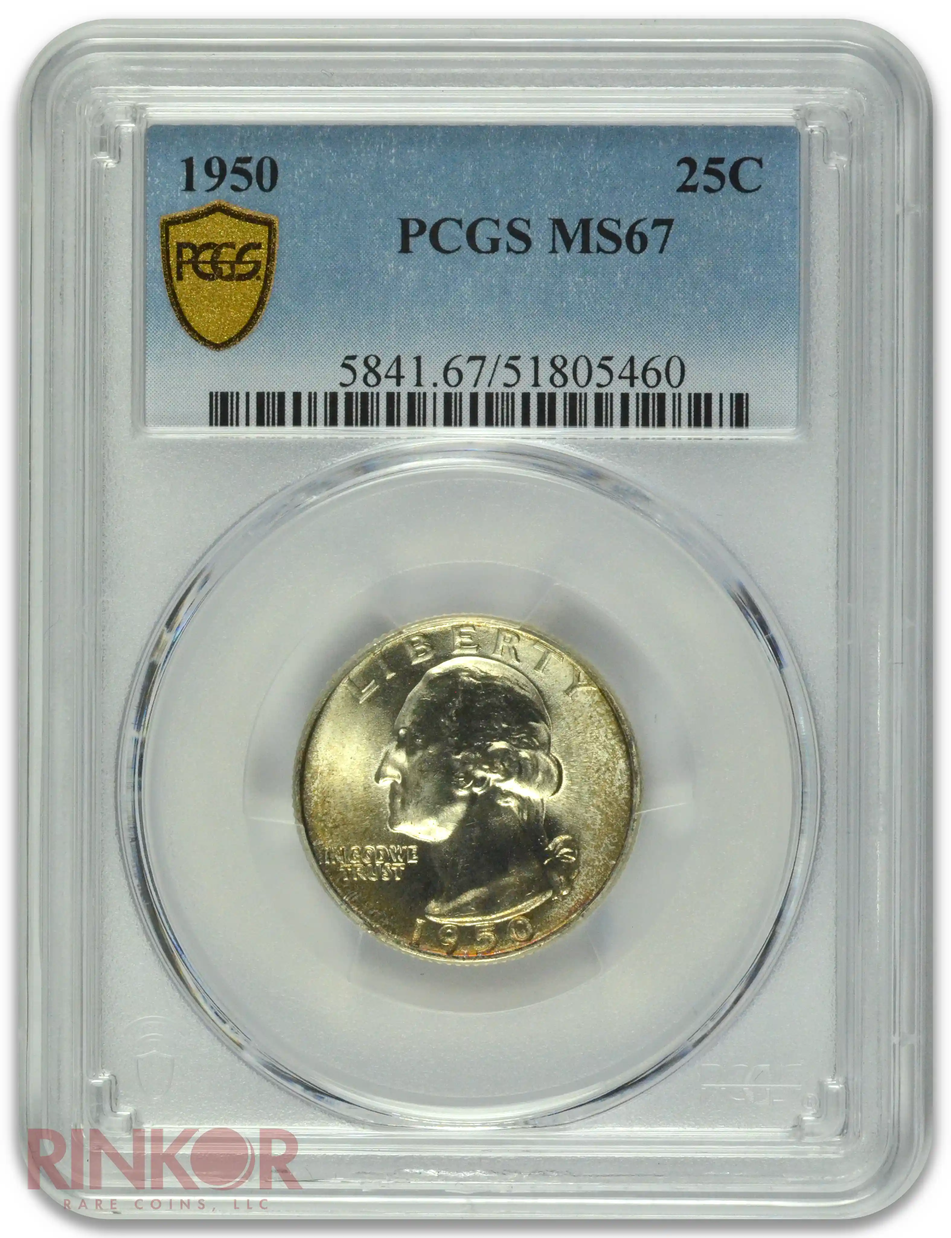 1950 Washington Quarter PCGS MS 67