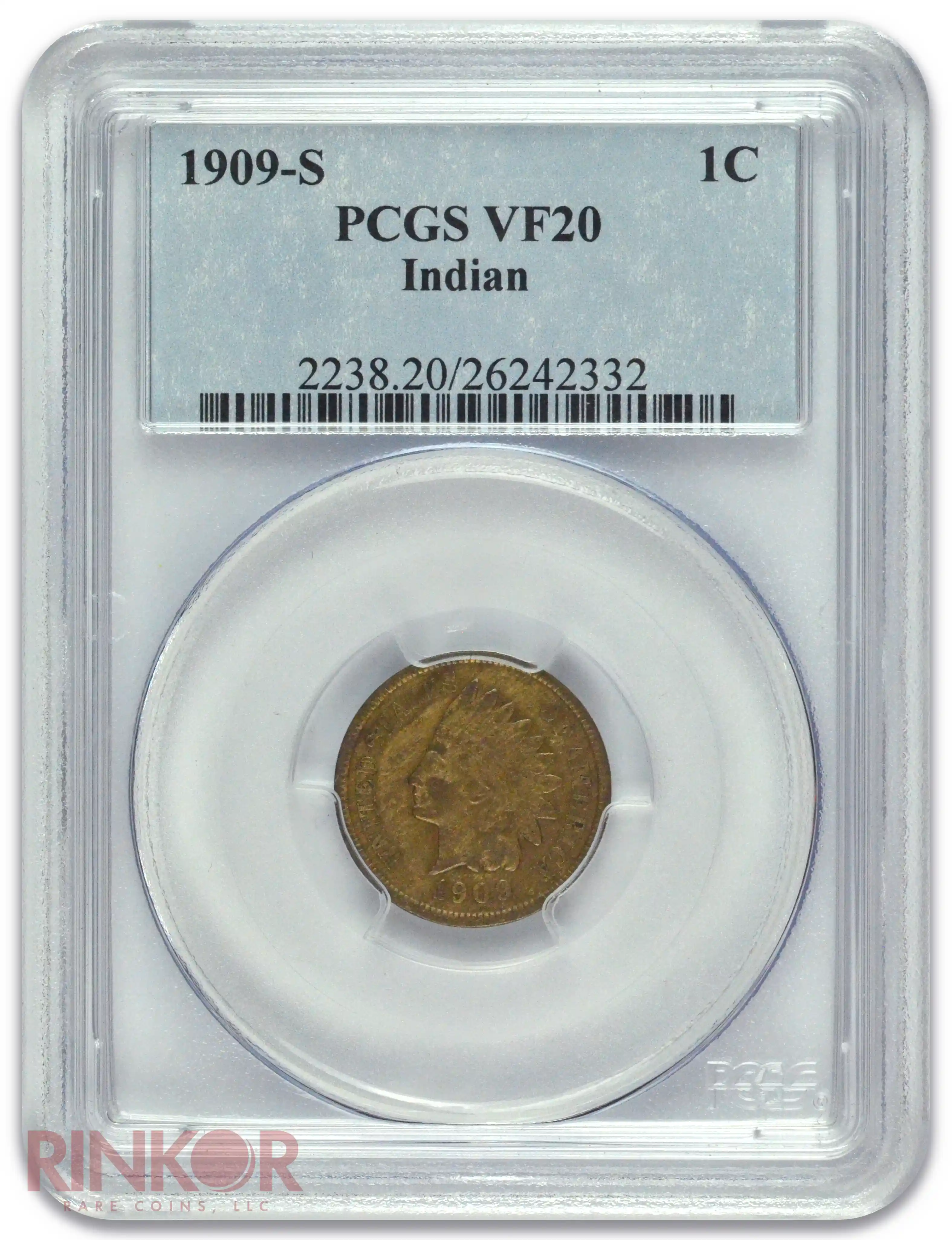 1909-S 1C Indian Cent PCGS VF-20