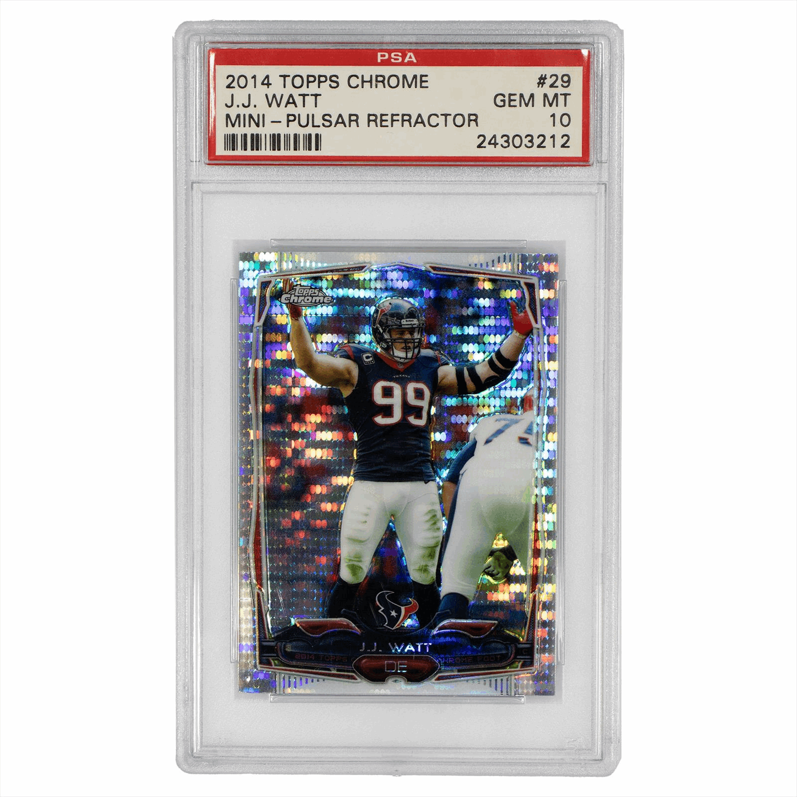2014 Topps Chrome JJ Watt Mini - Pulsar Refractor #29 PSA Gem Mint 10 