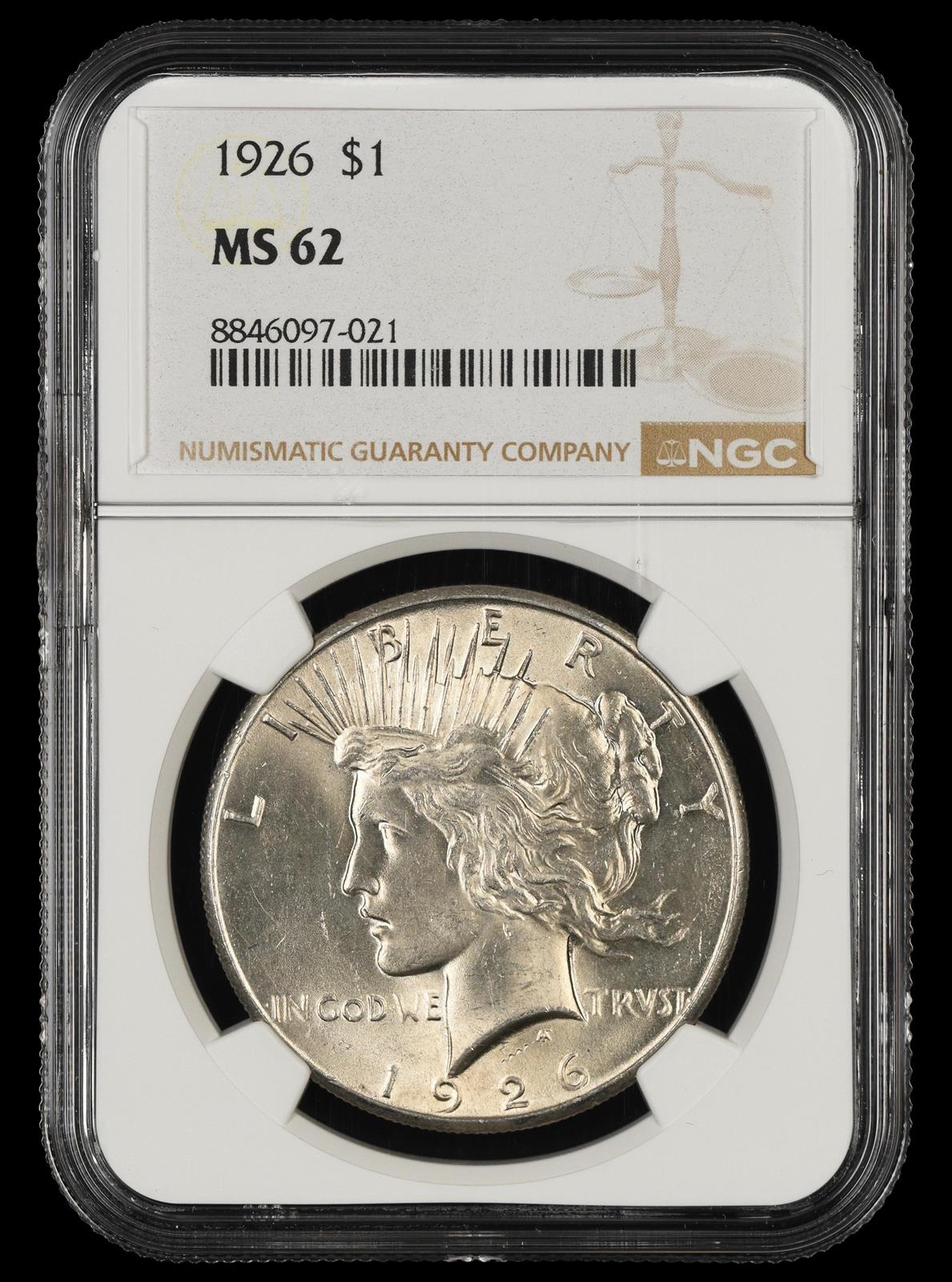 1926 $1 NGC MS 62