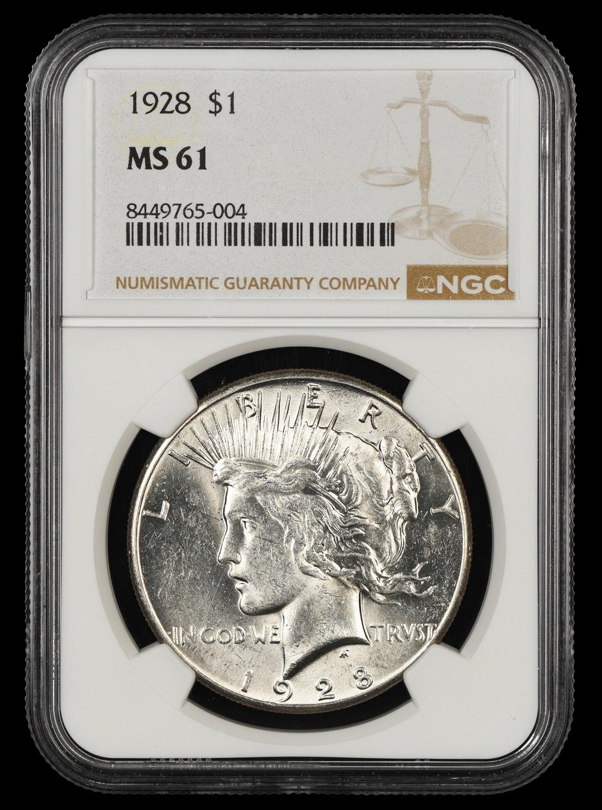 1928 $1 NGC  MS61