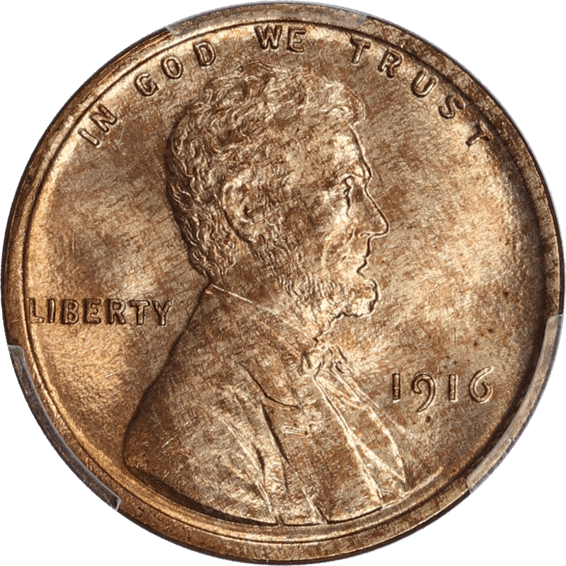 1916 Lincoln Wheat Cent 1c, PCGS MS65 RB
