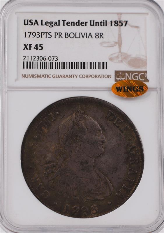 1793 PTS PR Bolivia 8 Real XF 45 WINGS 