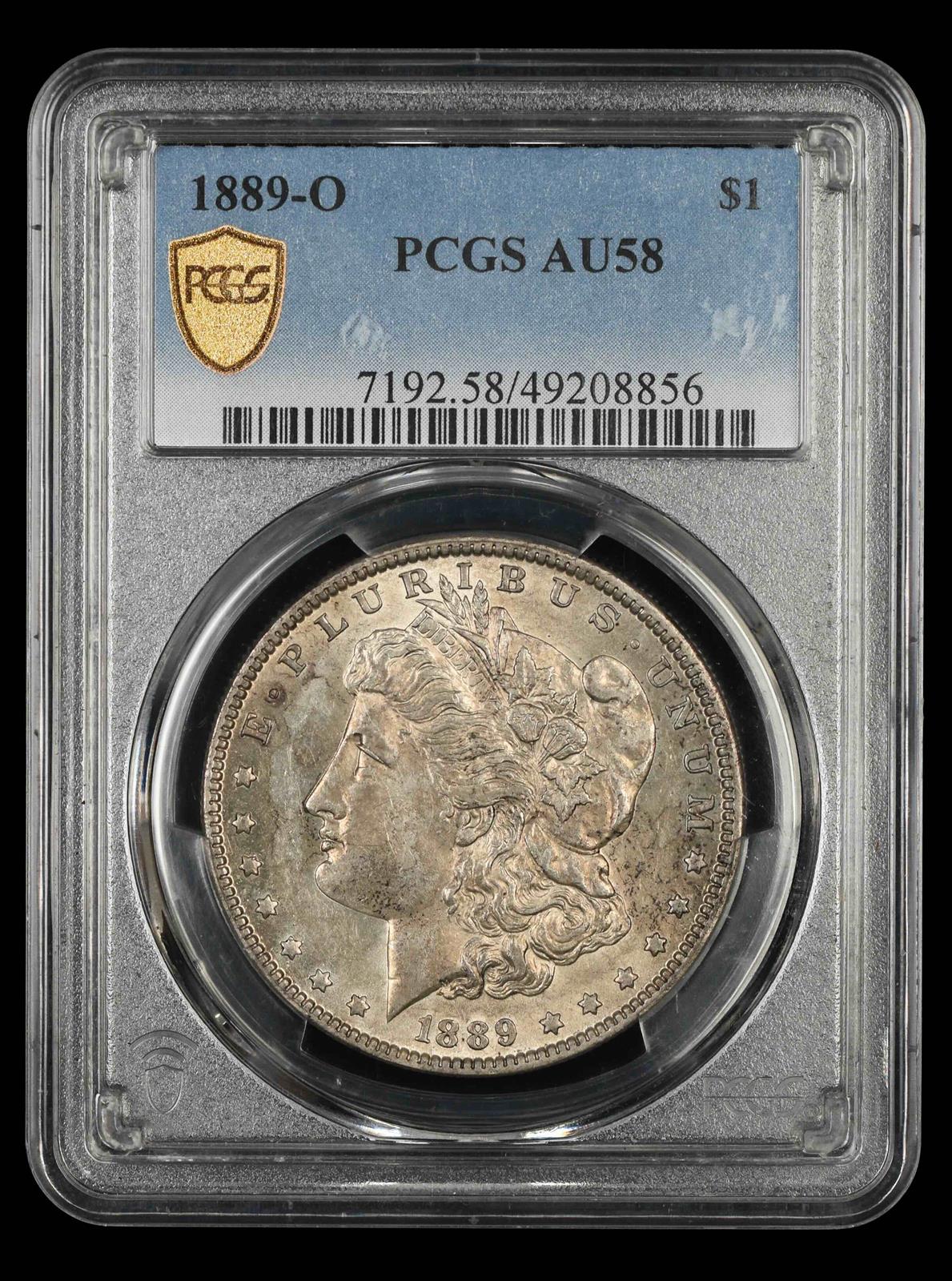 1889 O $1 PCGS AU 58
