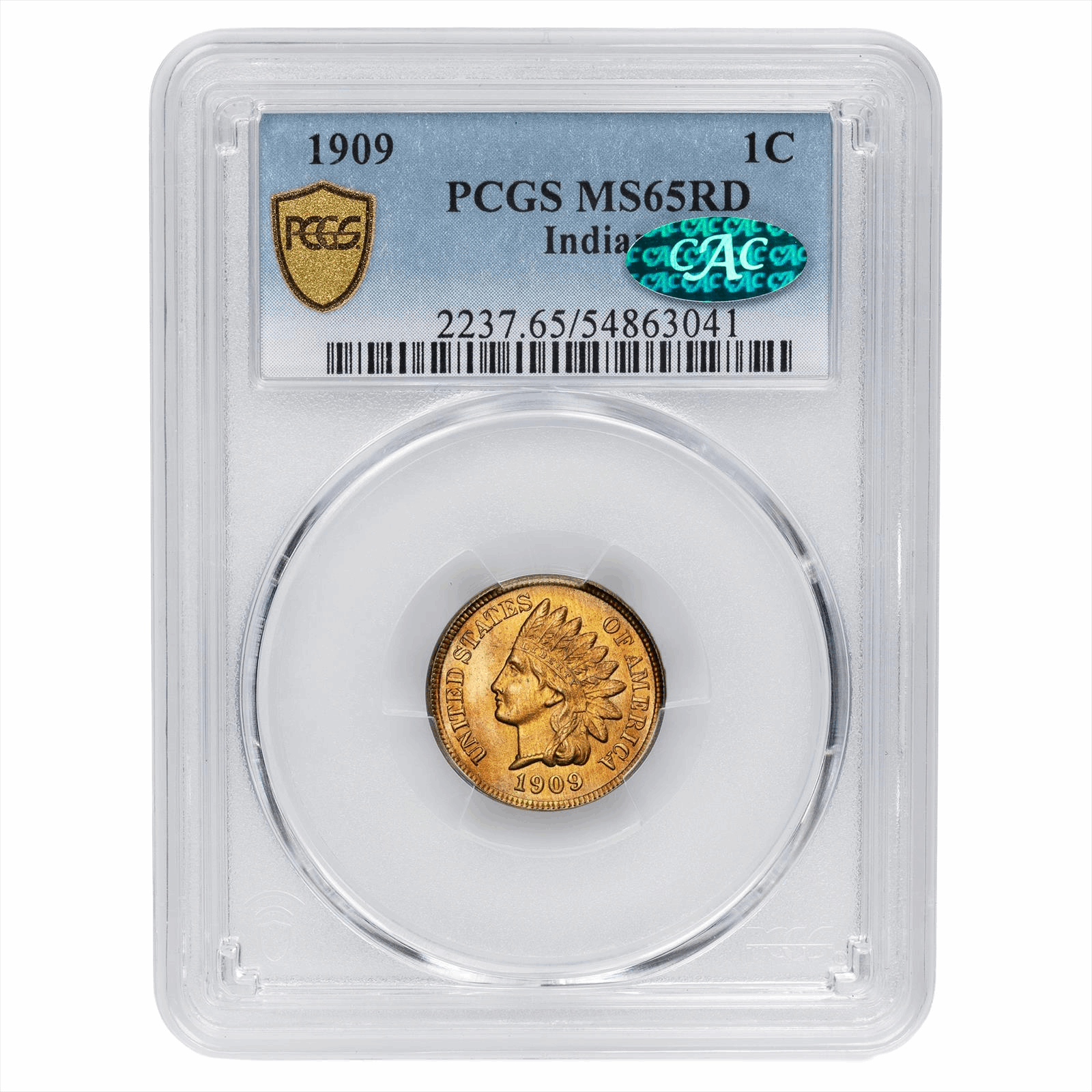 1909 Indian Head Cent 1C PCGS MS 65 RD CAC