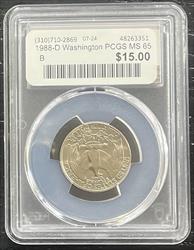 1988-D Washington PCGS MS 65