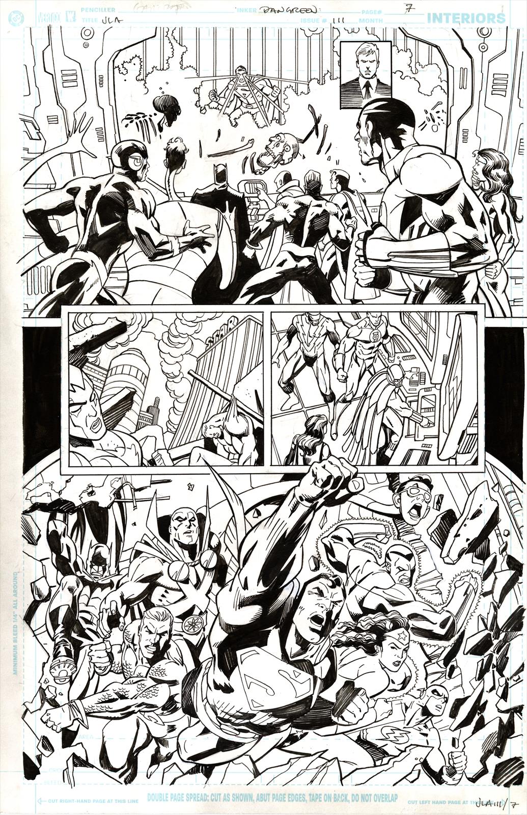 JLA #111 Page 7 Artist:  Ron Garvey (Penciller) ,  Dan Green (Inker) Media Type: Pen and Ink Art Type: Interior Page 