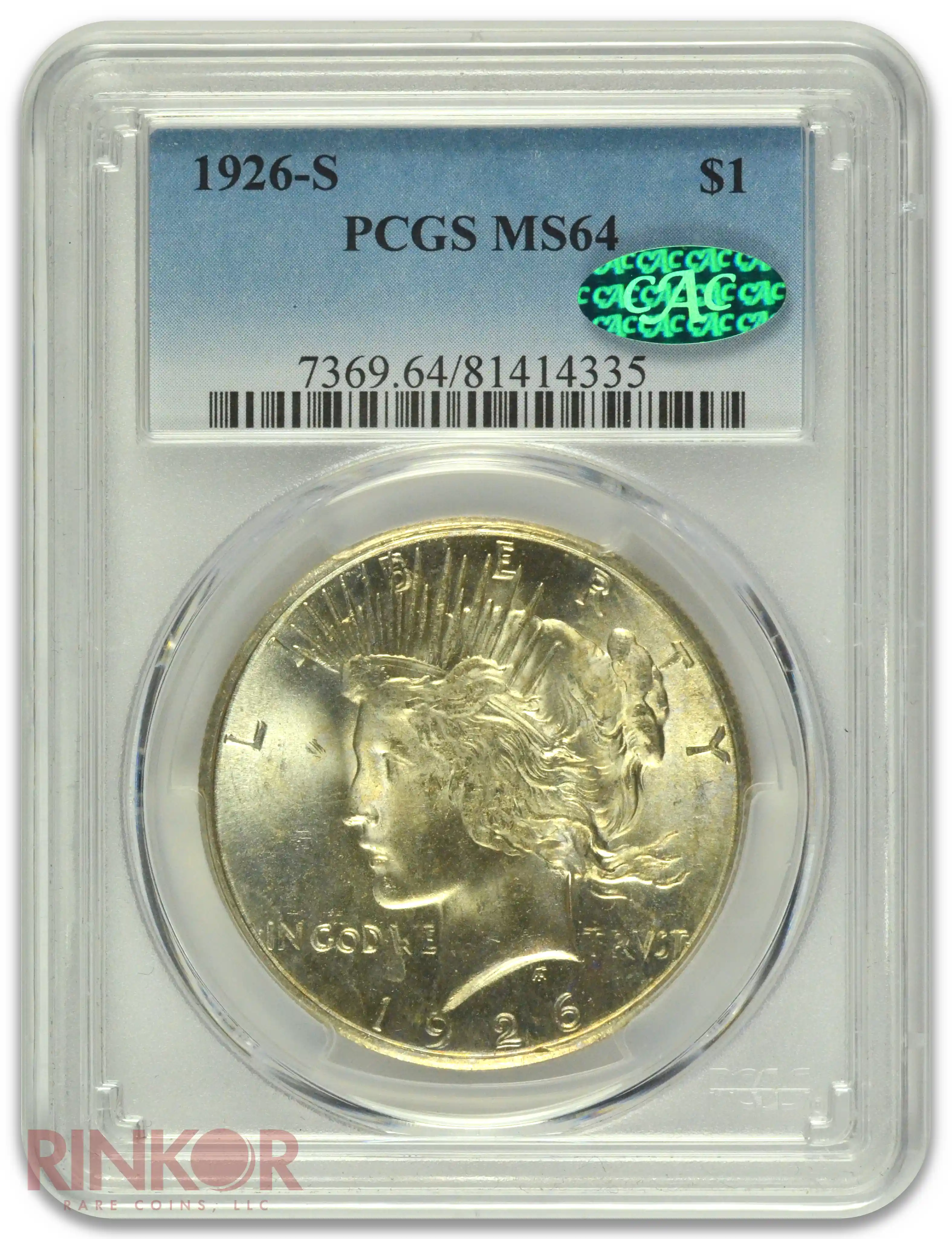 1926-S $1 PCGS MS 64 CAC