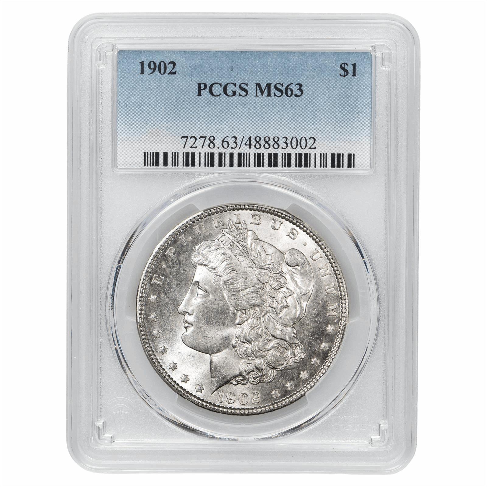 1902 Morgan Silver Dollar $1 PCGS MS 63