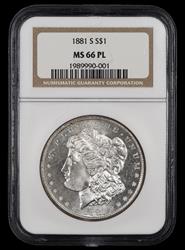 1881 S $1 NGC MS 66 PL