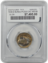 1938-D Buffalo PCGS CAC MS 68