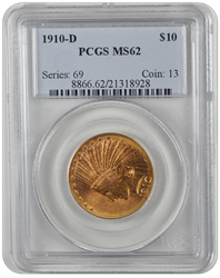 1910-D Indian Head PCGS MS 62