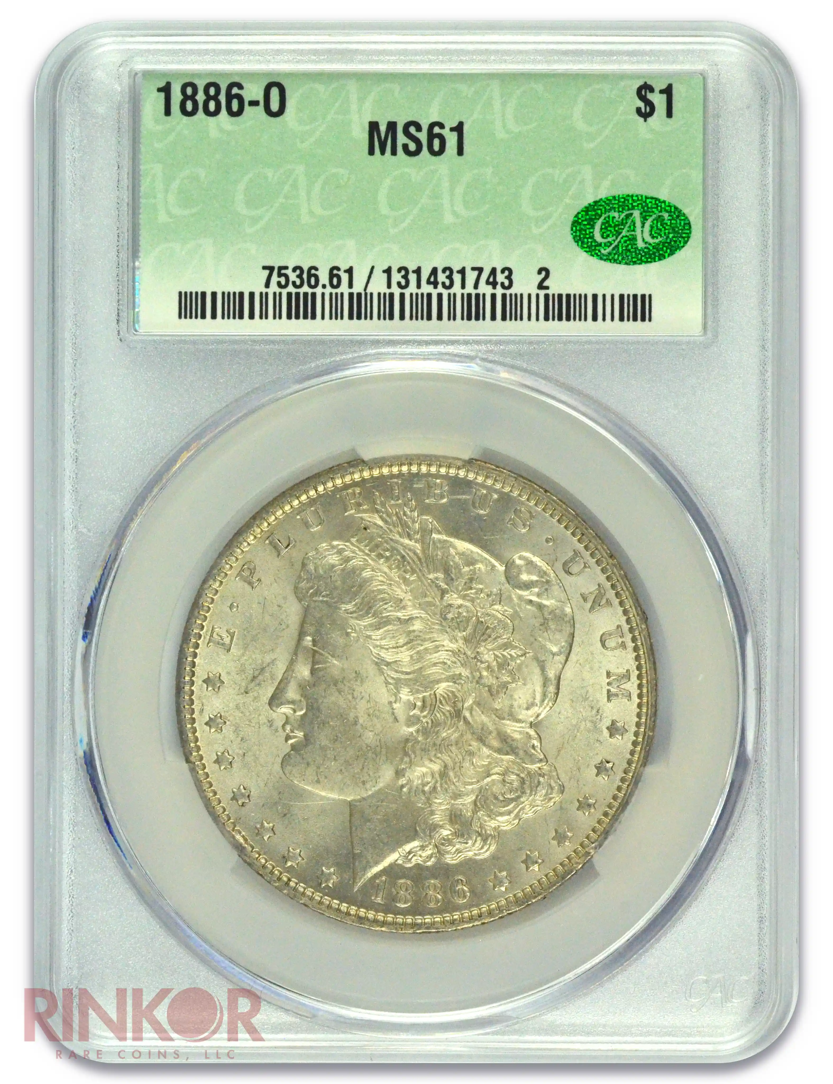 1886-O $1 Morgan Dollar CACG MS 61 