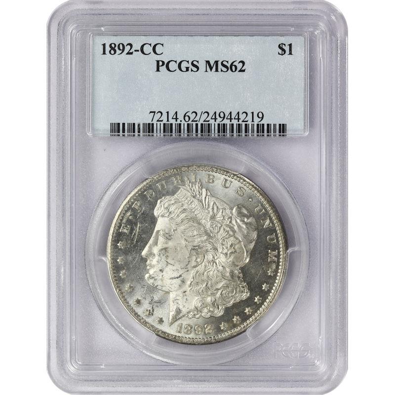 1892-CC Morgan Silver Dollar $1, PCGS MS 62 - Better Date