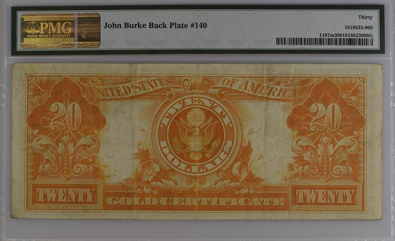 Fr. 1187m 1922 $20 Gold Certificate Mule PMG 30 