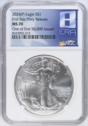 2024(P) Star Privy Silver Eagle One of First 50,000 NGC 8 Era Game MS70 