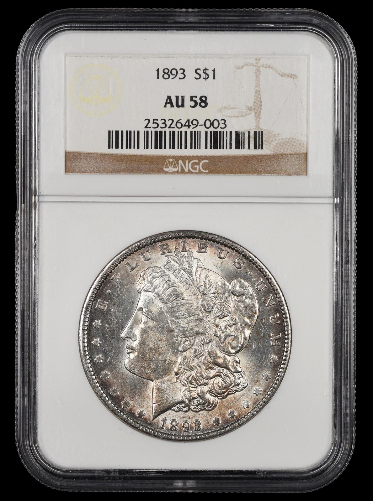 1893 $1 NGC AU-58