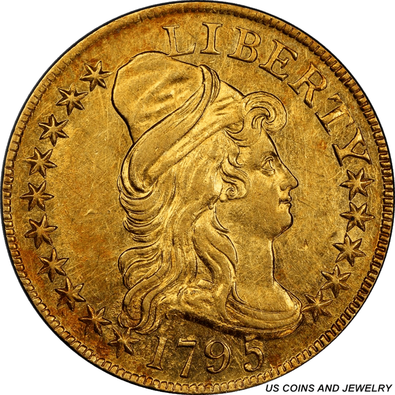 1795 Draped Bust Small Eagle $5 Gold Half Eagle PCGS AU 58 