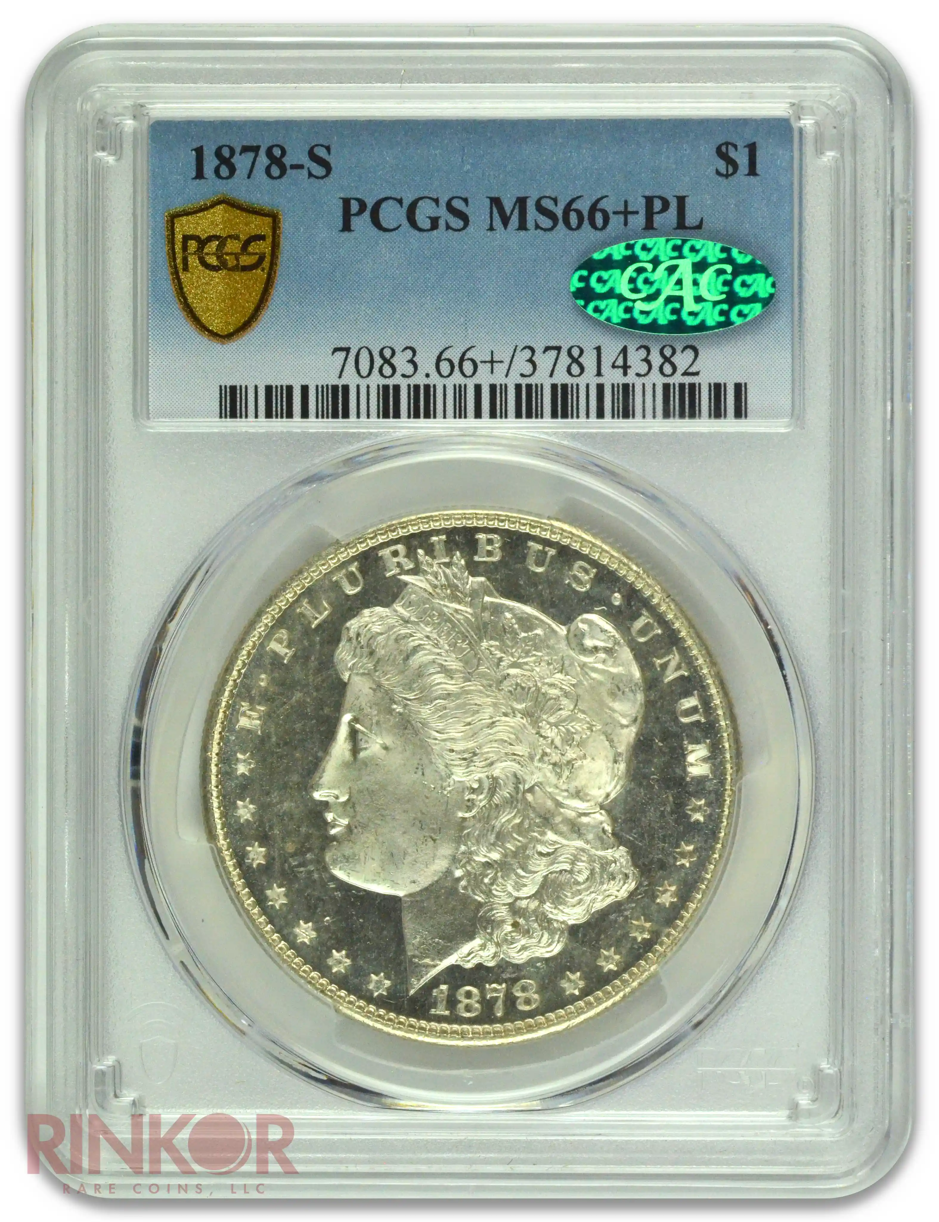 1878-S $1 Morgan Dollar PCGS MS 66+ PL CAC