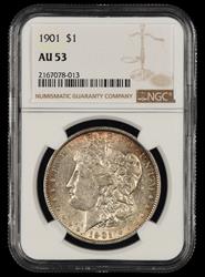 1901 $1 NGC AU-53