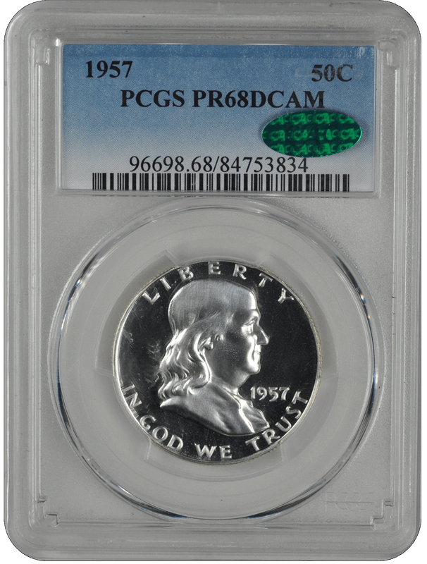 1957 Franklin DCAM PCGS CAC (99) PR 68