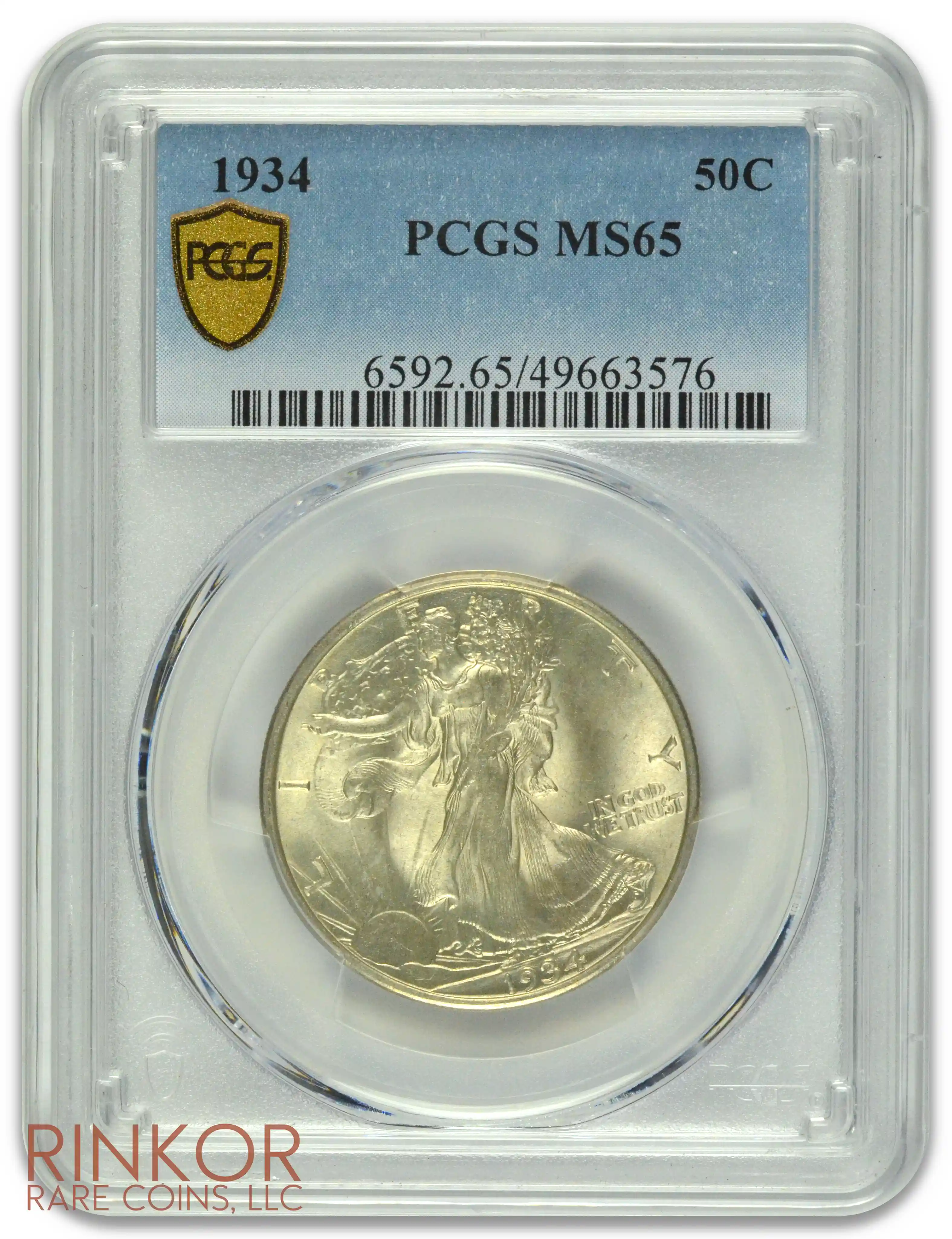 1934 Walking Liberty PCGS MS 65