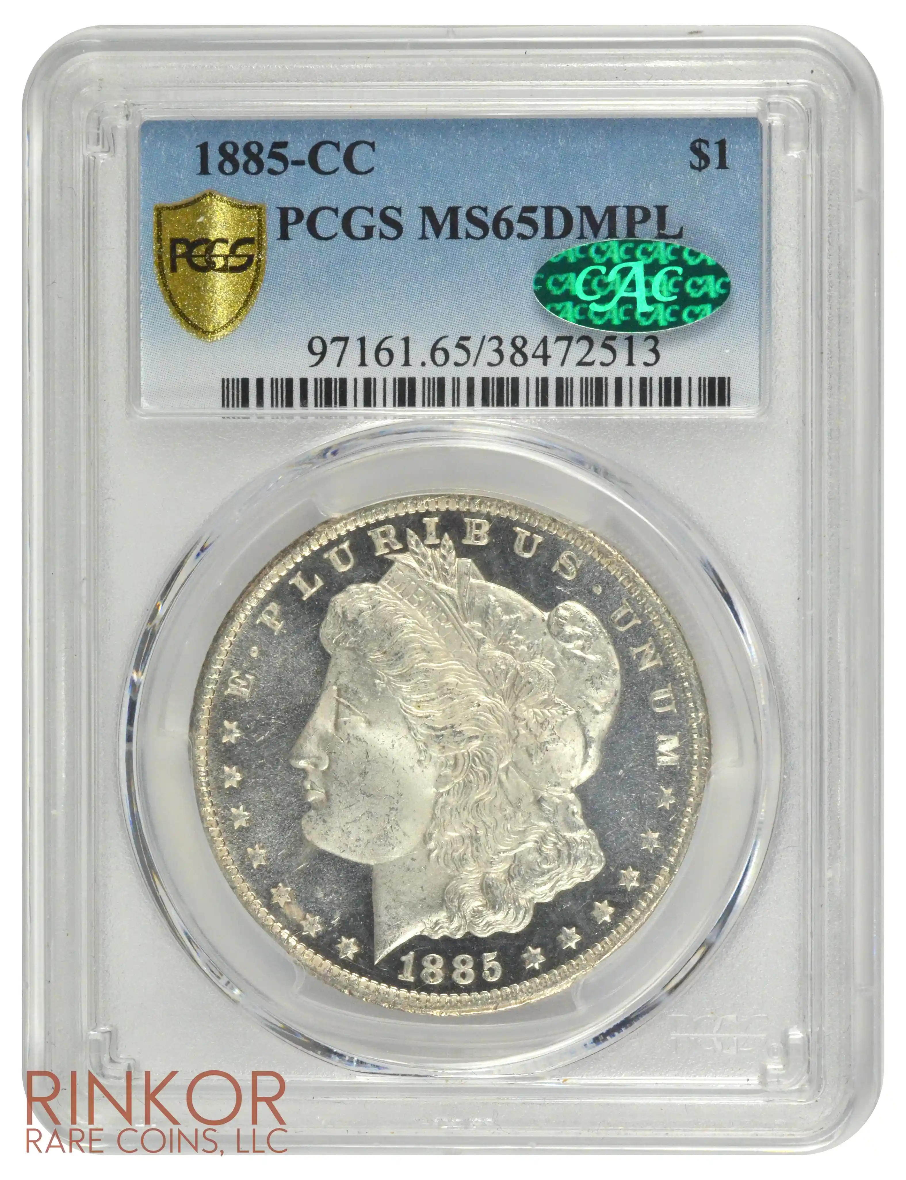 1885-CC $1 PCGS MS 65 DMPL CAC