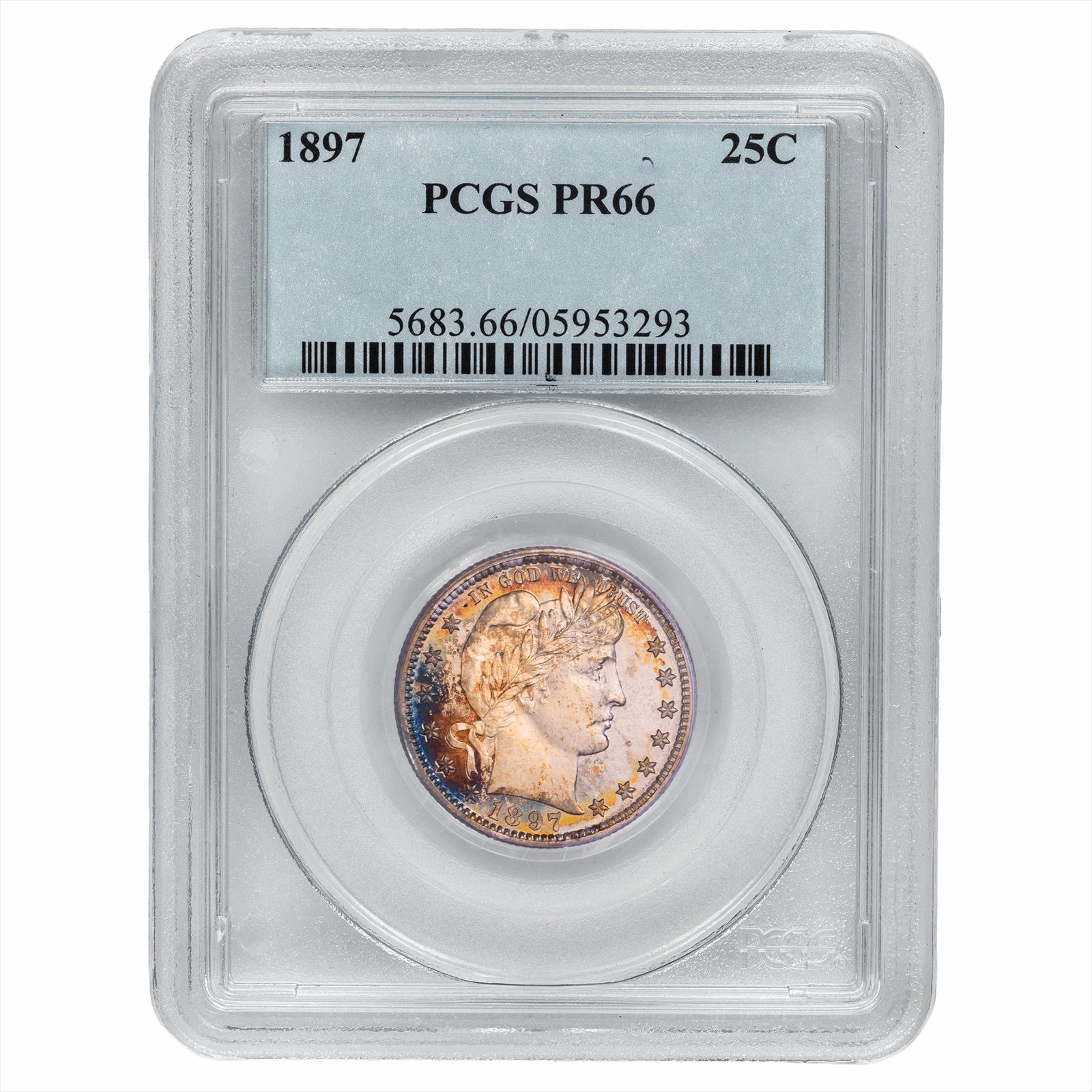 1897 Barber Quarter 25C PCGS PR 66