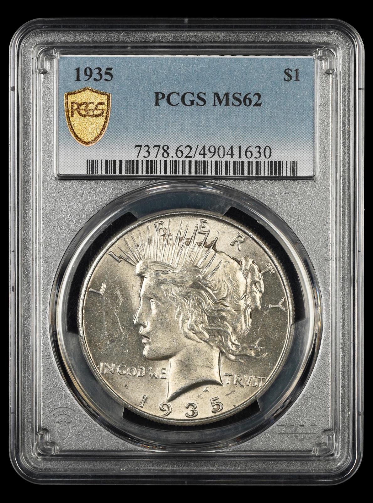 1935 $1 PCGS  MS62